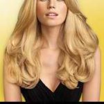 A beautiful model showing off her blonde locks complements of the new Sheer Blonde collection by John Frieda